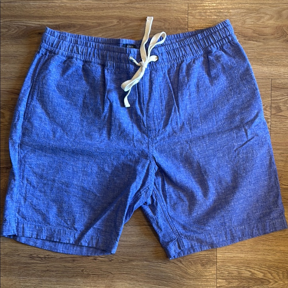 J crew linen Blue Drawstring Shorts